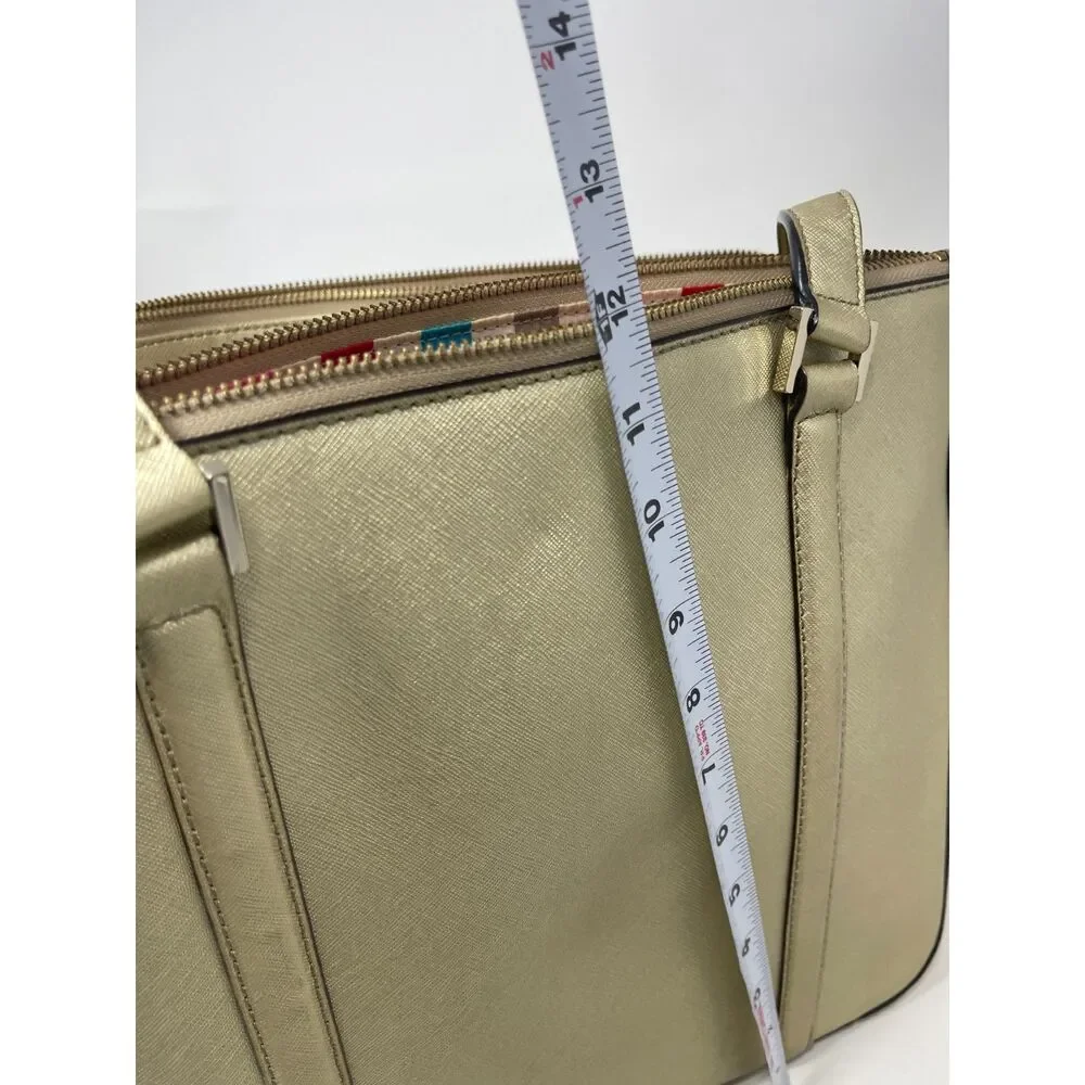 Kate Spade Newbury Lane Large Tote Handbag MSRP $325 Gold Saffiano Leather Bag